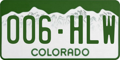 CO license plate 006HLW