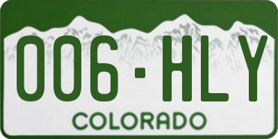 CO license plate 006HLY