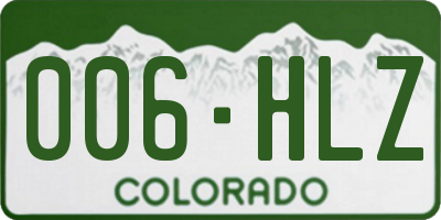 CO license plate 006HLZ