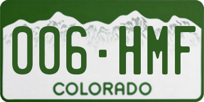 CO license plate 006HMF