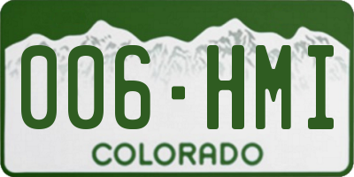 CO license plate 006HMI
