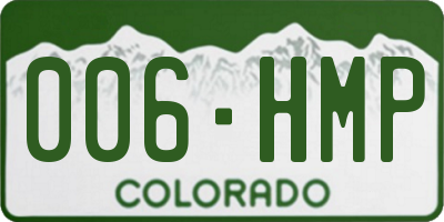 CO license plate 006HMP