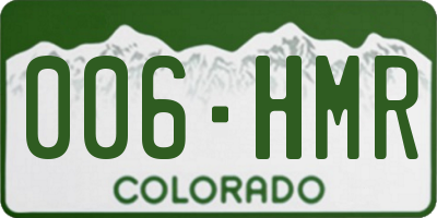 CO license plate 006HMR