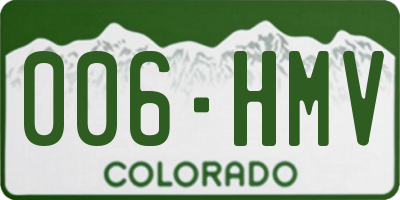 CO license plate 006HMV