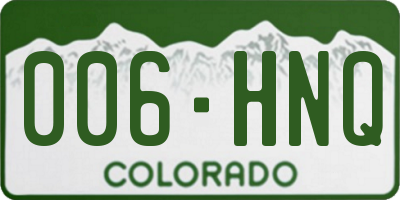 CO license plate 006HNQ