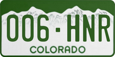 CO license plate 006HNR