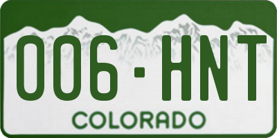 CO license plate 006HNT