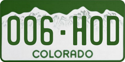 CO license plate 006HOD
