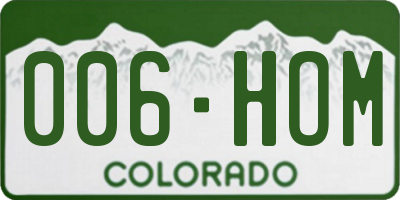 CO license plate 006HOM