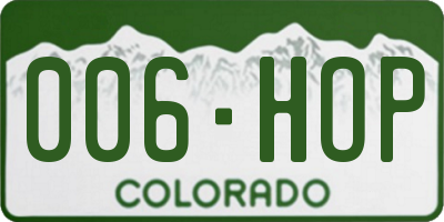 CO license plate 006HOP