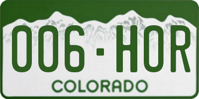 CO license plate 006HOR