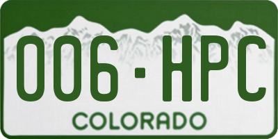 CO license plate 006HPC