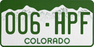 CO license plate 006HPF