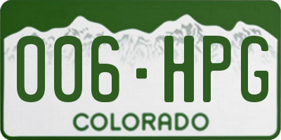 CO license plate 006HPG