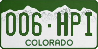 CO license plate 006HPI