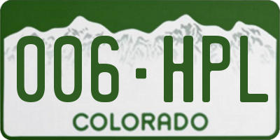 CO license plate 006HPL