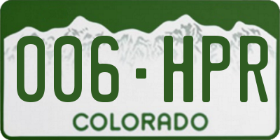 CO license plate 006HPR