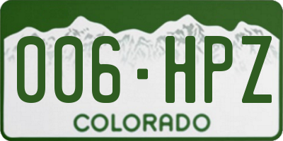 CO license plate 006HPZ