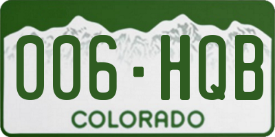 CO license plate 006HQB