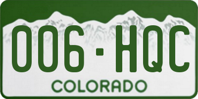 CO license plate 006HQC