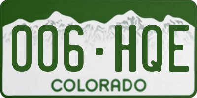 CO license plate 006HQE