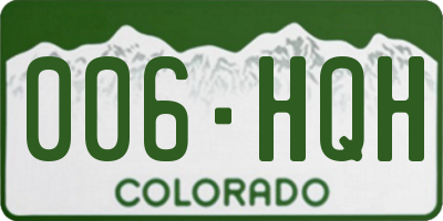 CO license plate 006HQH