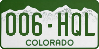 CO license plate 006HQL