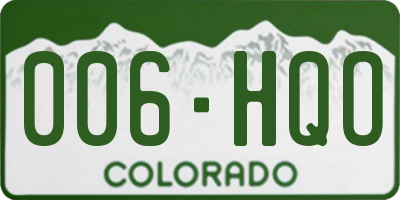 CO license plate 006HQO