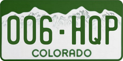 CO license plate 006HQP