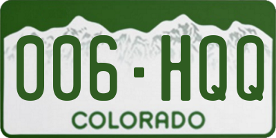 CO license plate 006HQQ