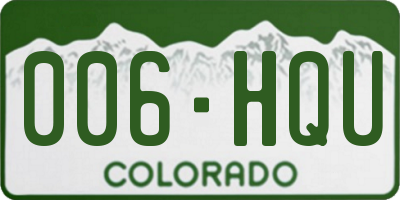 CO license plate 006HQU