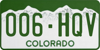 CO license plate 006HQV