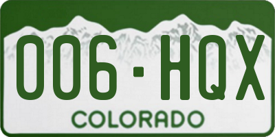 CO license plate 006HQX