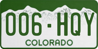 CO license plate 006HQY