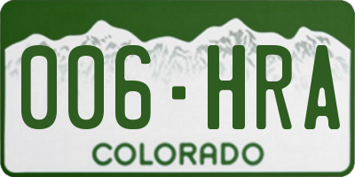 CO license plate 006HRA