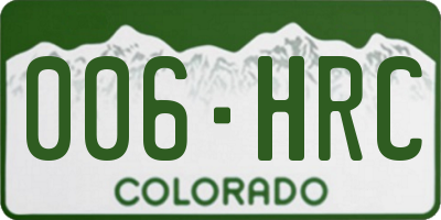 CO license plate 006HRC