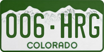 CO license plate 006HRG