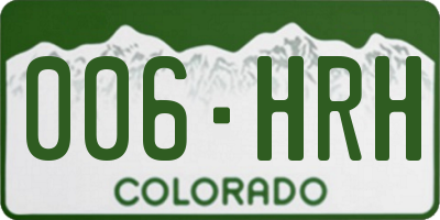 CO license plate 006HRH