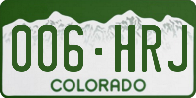 CO license plate 006HRJ