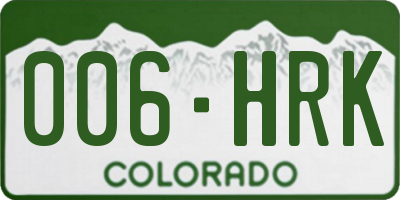 CO license plate 006HRK