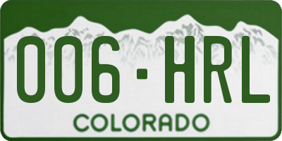 CO license plate 006HRL