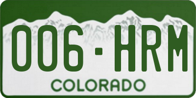 CO license plate 006HRM