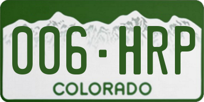 CO license plate 006HRP