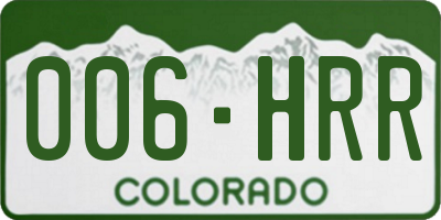 CO license plate 006HRR