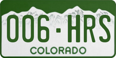 CO license plate 006HRS