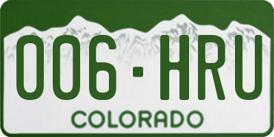 CO license plate 006HRU