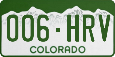 CO license plate 006HRV