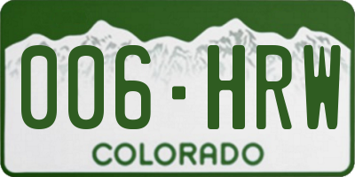 CO license plate 006HRW