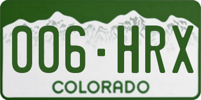 CO license plate 006HRX