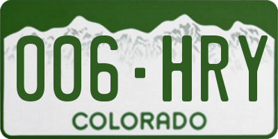 CO license plate 006HRY